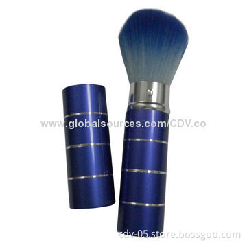 Individual retractable makeup brushes,made of aluminum ferrule and handle with synthetic bristles